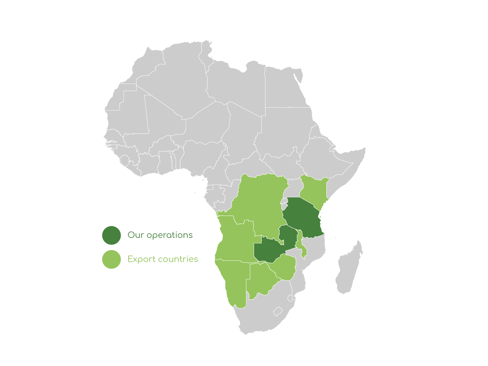 Map of Africa operations